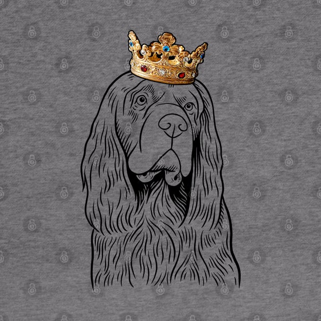 Sussex Spaniel Dog King Queen Wearing Crown by millersye